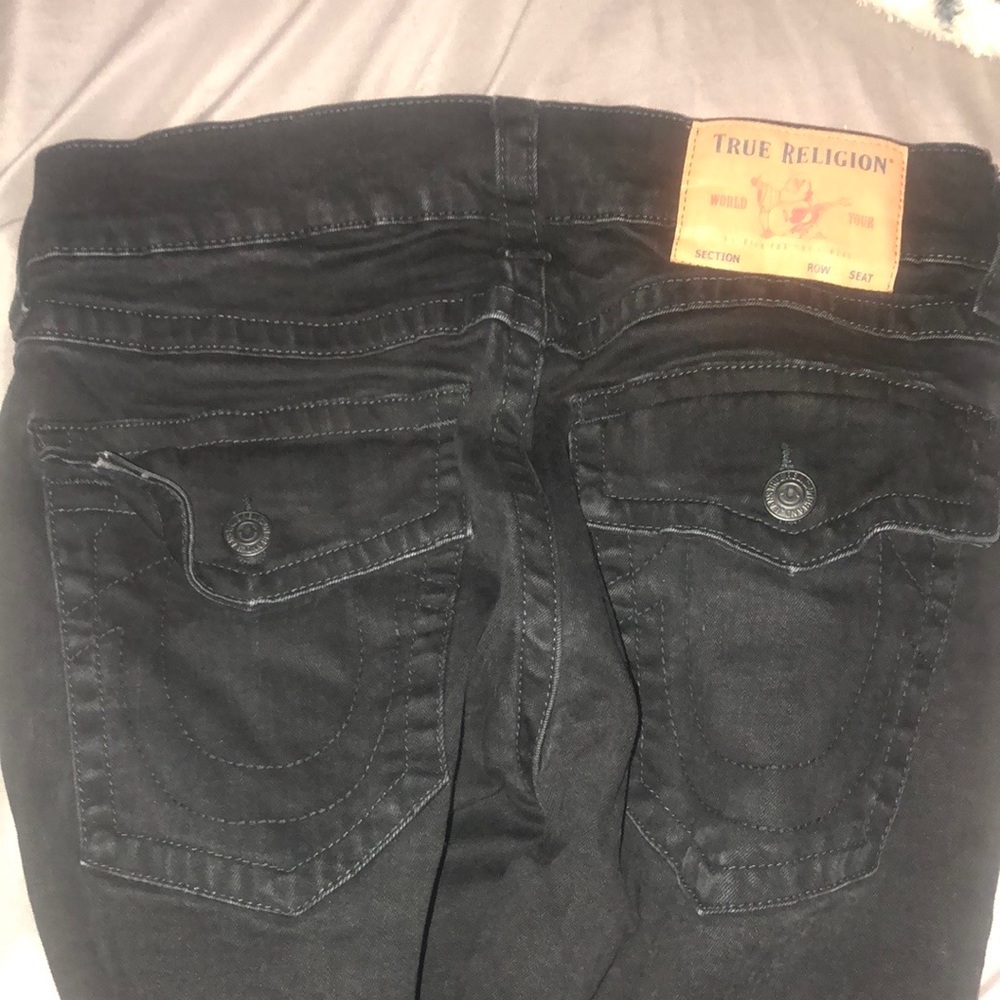 Black TrueReligon Sitched Pants.